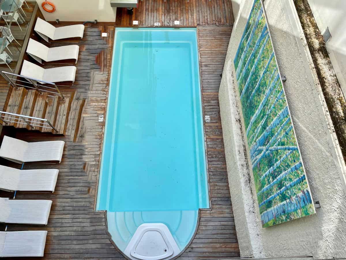 View of the pool from above at Acropolis Hill