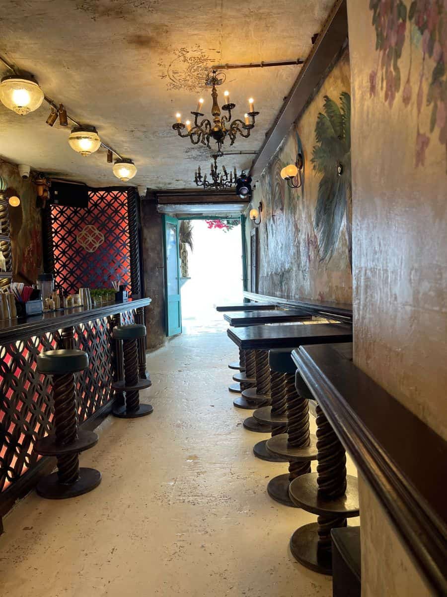The inside of Regretia in Mykonos