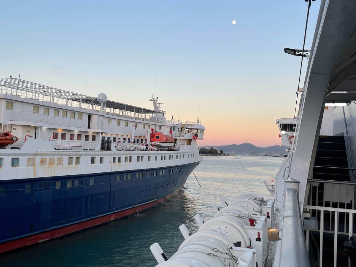 A ferry at the Port in Greece