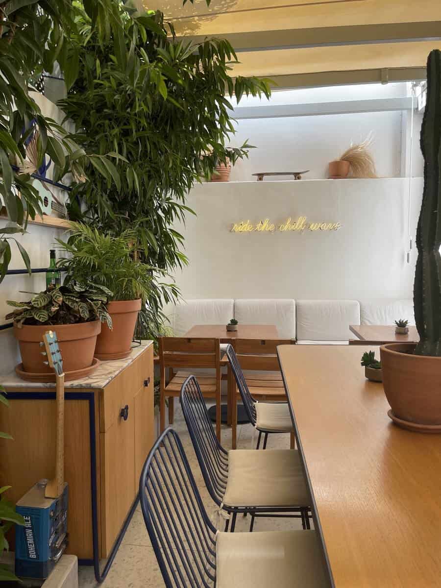 Interior seating at Chill & Co