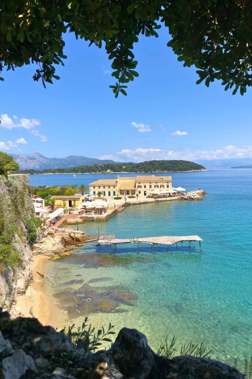 A view of the crystal blue water in Corfu, Greece.