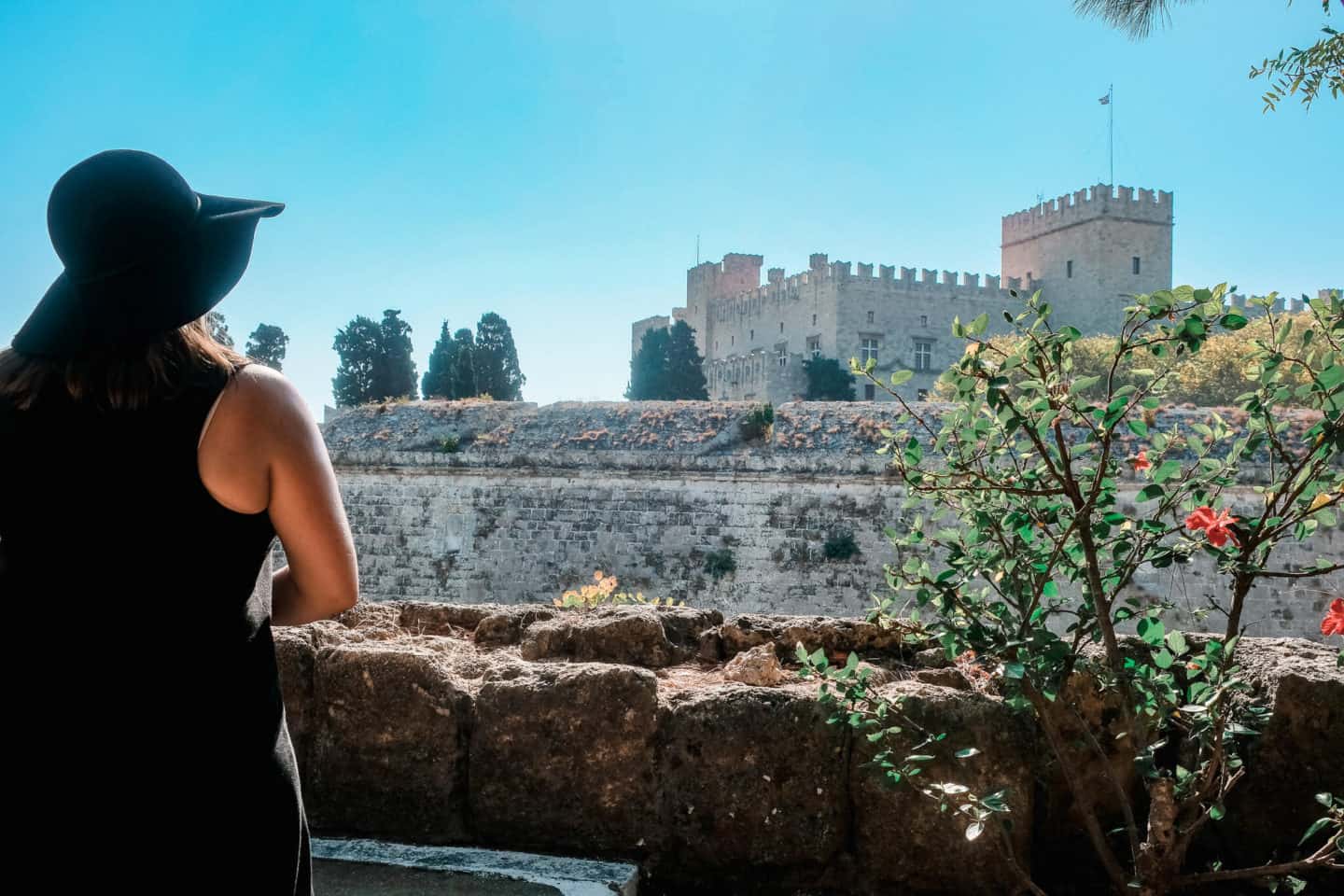 Overlooking Parko Therme in Rhodes, Greece, one of the stops on my Rhodes itinerary for solo females.