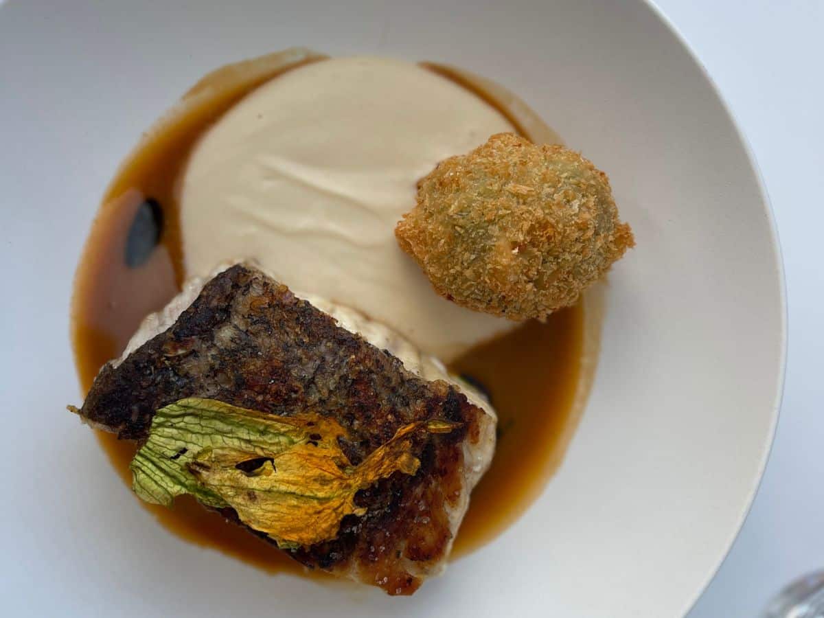 Close up of white fish on a plate in Hydra