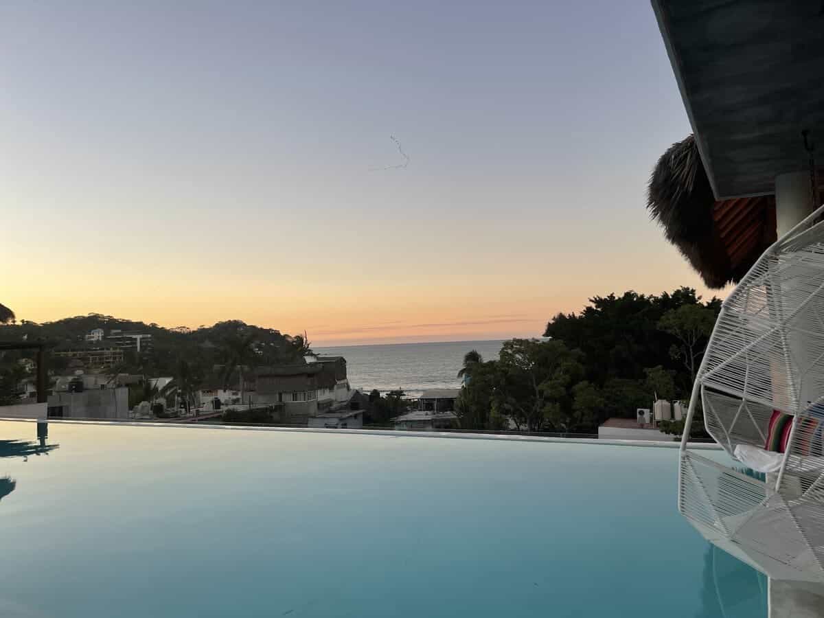 Hotel Sayulinda Roof Top Pool with views of the ocean