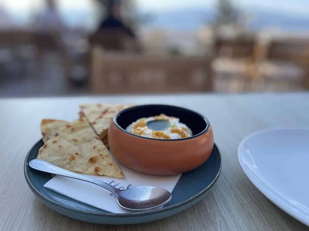 Close up of Taramoslata at Techne in Hydra