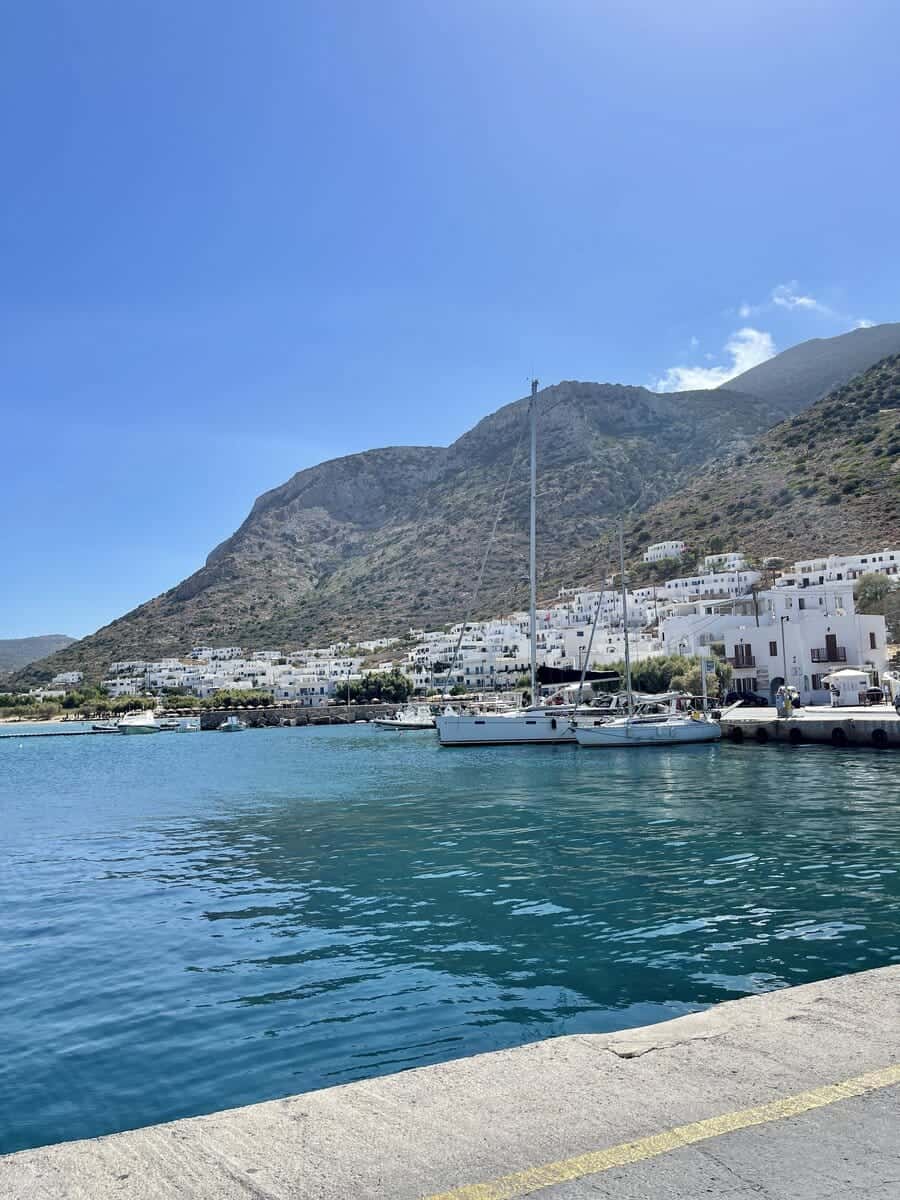 Kamares Sifnos port with boats in the water