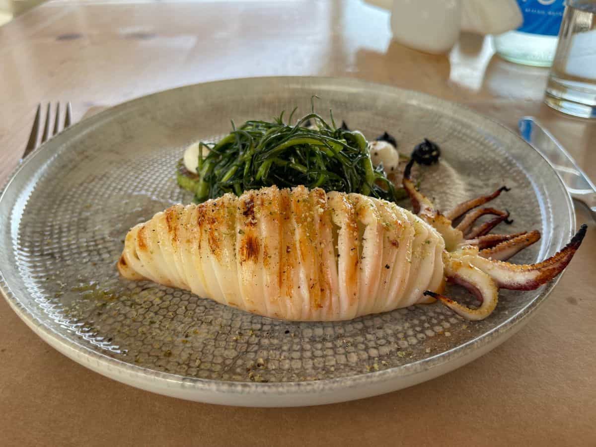 A plate of fresh squid in Naxos