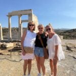 Three women on a group trip in Greece with Melissa Byron.