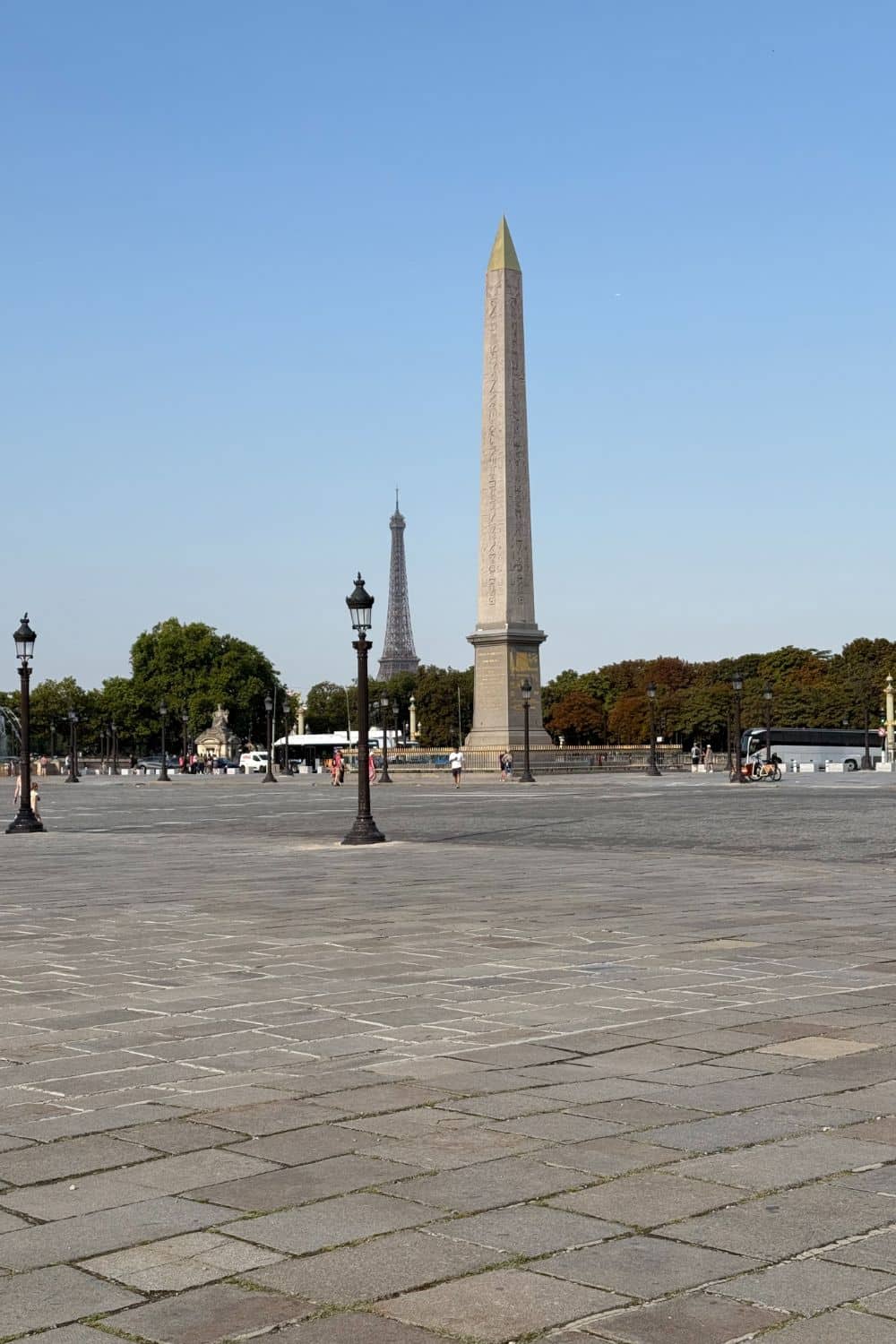 Eiffel Tower in the background on the