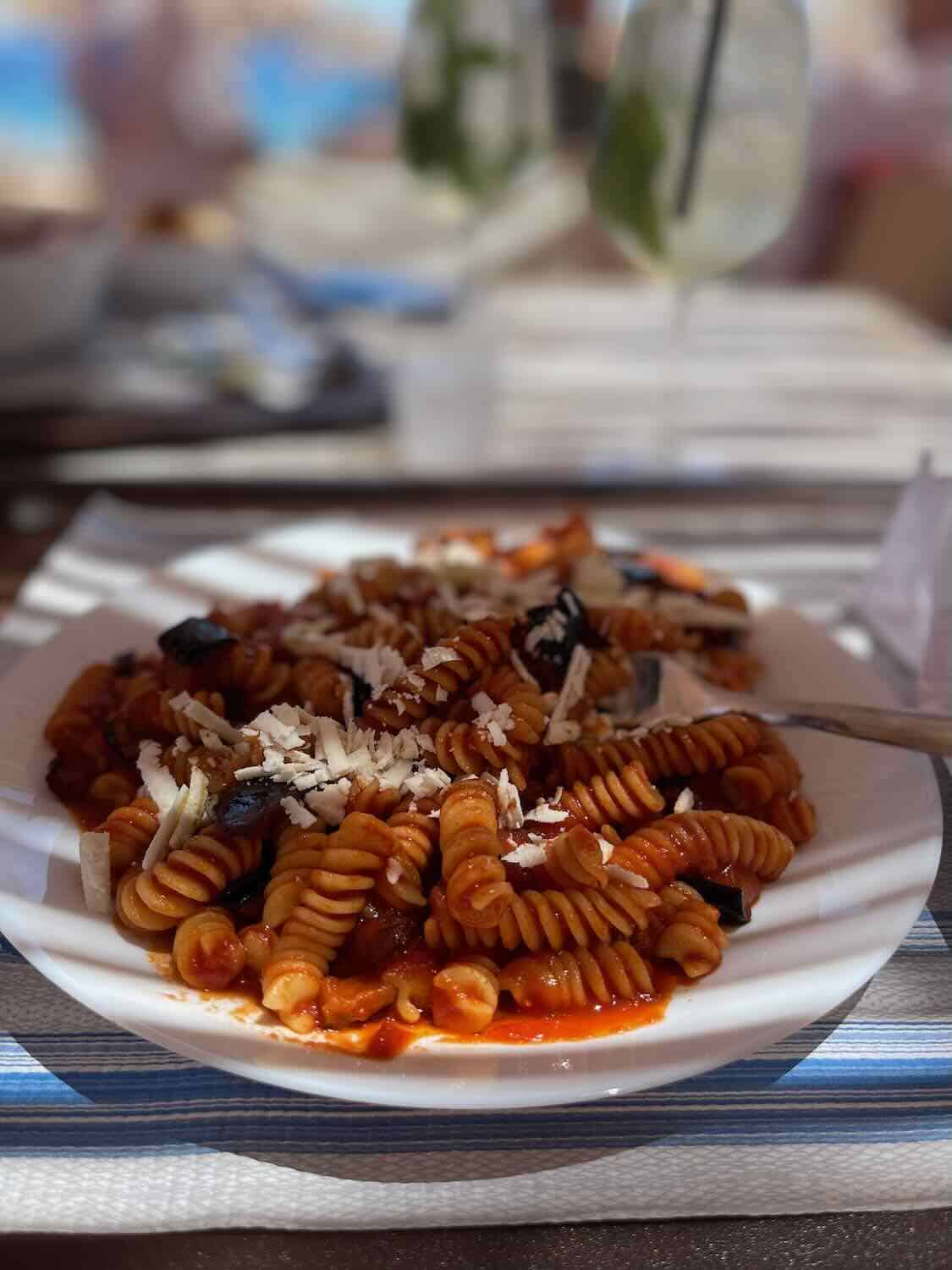 Close up of pasta in Sicily