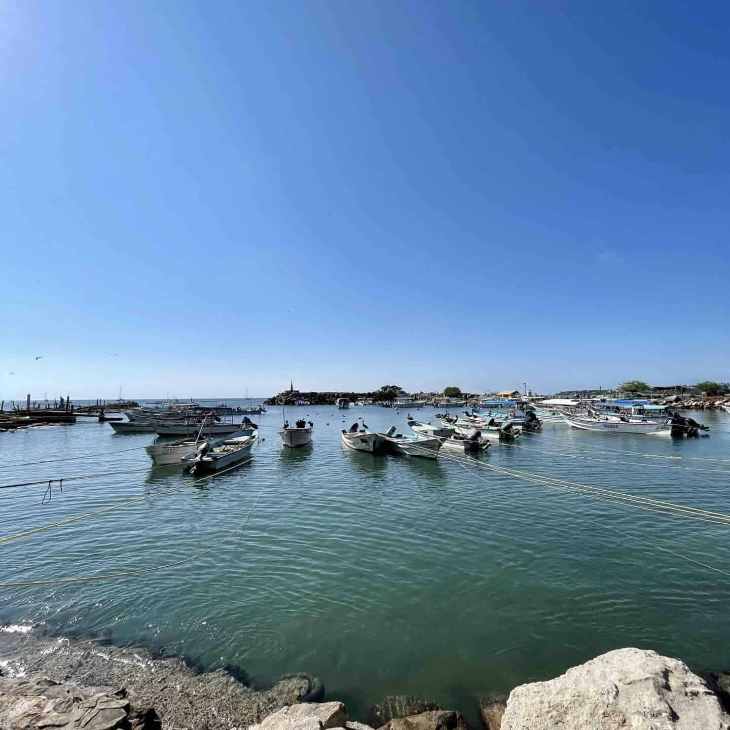 Punta Mita water front with boats in the water