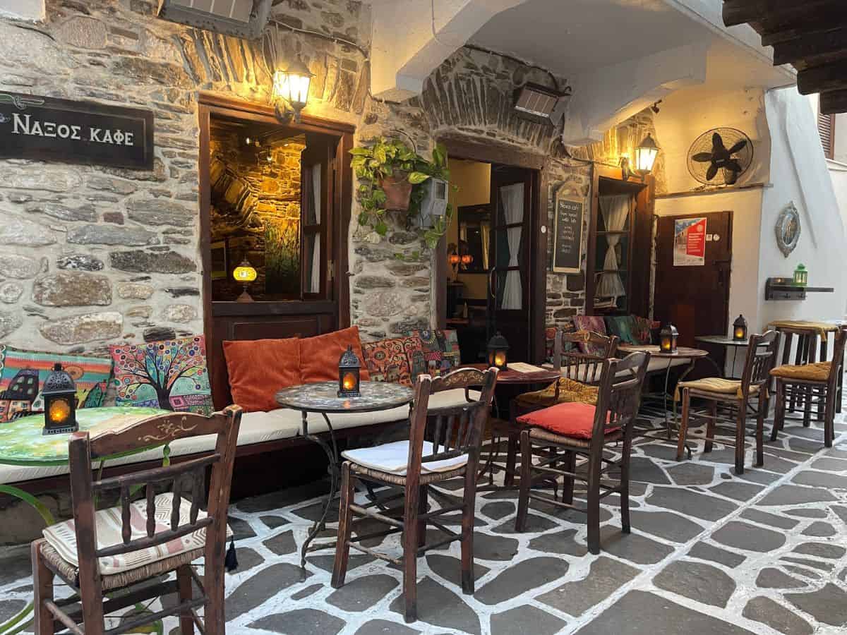 Tables and chair empty. 