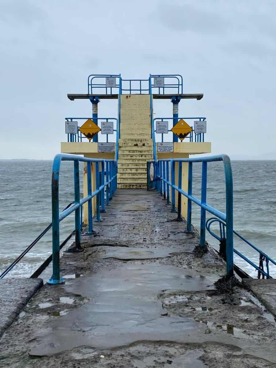 The high dive that goes straight to the ocean in Galway